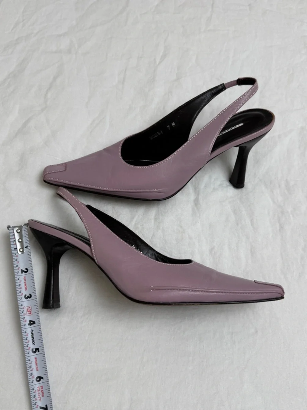 Vintage 90s Donald J Pliner Slingback Pointed-Toe Heels in Dusty Mauve Size 7
